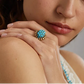 Victorian Turquoise Cluster Gold Ring