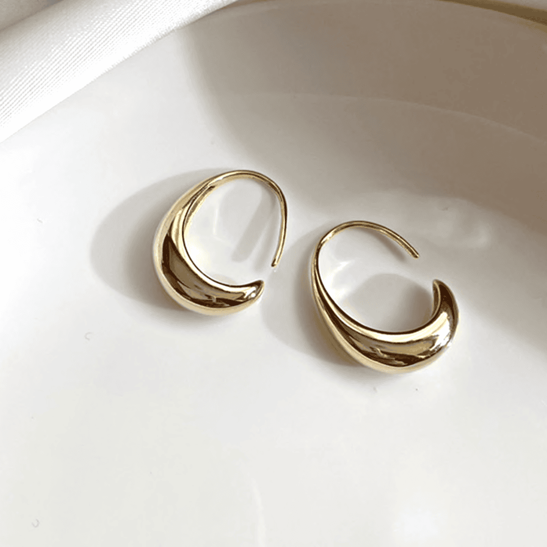 Oval Hoop Gold and Silver Earrings