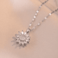 Trendy Silver Sunflower Zircon Necklace & Earrings set