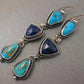 Bohemian Silver Turquoise Gemstone Drop Earrings