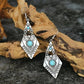 Vintage Bohemian Turquoise Rhombus Earrings