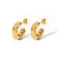 Shimmering Gold Zircon Circle Hoop Earrings