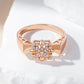 Exquisite Rose Gold Crystal Flower Ring
