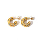 Shimmering Gold Zircon Circle Hoop Earrings