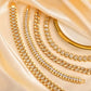 Gold Chunky Cubic Zirconia Adjustable Bracelet Set