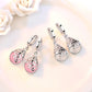 Opal Filigree Teardrop Hoop Earrings