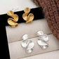 Sterling Silver Gold Flower Stud Earrings