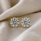 Shimmering Zirconia White Gold Stud Earrings