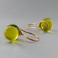 Vintage Olive Drops Crystal Earrings