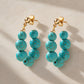 Colored Agate Bead Drop Earrings