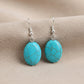 Turquoise Oval Drop Earrings