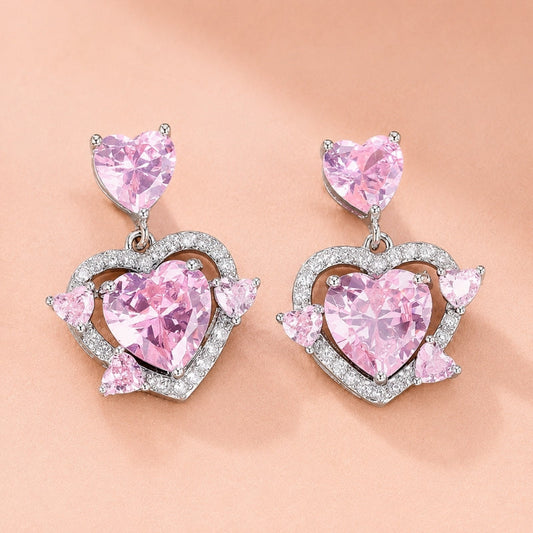 Graceful Pink Pendant Earrings
