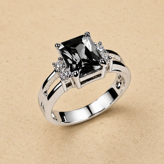 Lustrous Crystal Accent Ring