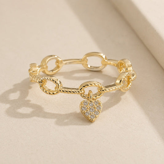 Timeless Heart Chain Ring