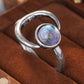 Moonstone Star Moon Adjustable Ring