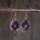 Sculpted Stone Gold Earrings