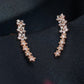 Sparkling Flower Drop Statement Earrings