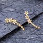 Sparkling Flower Drop Statement Earrings