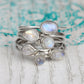 Stacking Moonstone Silver Ring
