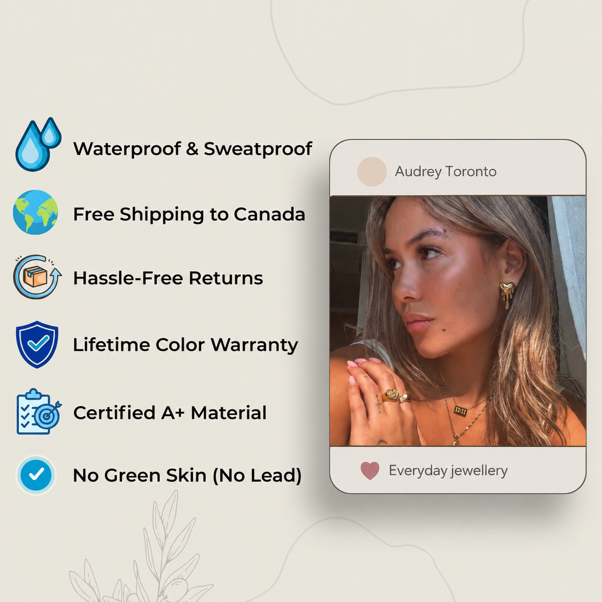 Audrey Toronto jewellery benefits
