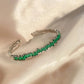Modern Emerald Zigzag Bangle Bracelet