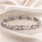 Elegant White Gold Heart Bracelet