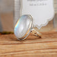Silver Rainbow Moonstone Ring