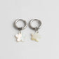 Flower Shell In White Classic Earrings