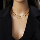 Gem Double Layer Retro Gold Necklace