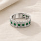 Elegant Emerald Matrix Ring