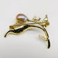 Crystal Leaf Pearl Brooch