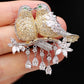 Crystal Lovebirds Brooch