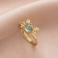 Gemstone Mini Crab Adjustable Ring