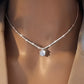 Timeless White Gold Zirconia Inlaid Necklace