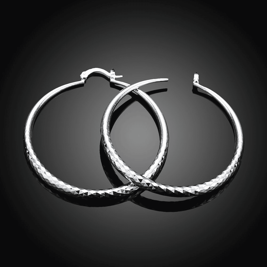 Sterling Silver Circle Hoop Earrings