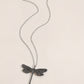 Vintage Dragonfly Pendant Moonstone Necklace