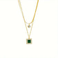 Emerald Layered Double Gold Necklace