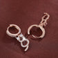 Crystal Cat Dangle Hoop Earrings