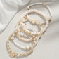 Coastal Cream Beaded Charm Bracelet