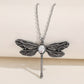 Vintage Dragonfly Pendant Moonstone Necklace