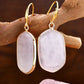 Minimalist Rose Quartz Pendant Earrings