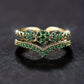 Sparkling Emerald Pearls Ring