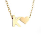 Personalized Gold Initial Heart Necklace