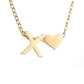Personalized Gold Initial Heart Necklace