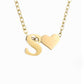 Personalized Gold Initial Heart Necklace