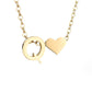 Personalized Gold Initial Heart Necklace