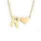 Personalized Gold Initial Heart Necklace