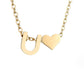 Personalized Gold Initial Heart Necklace