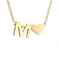 Personalized Gold Initial Heart Necklace