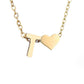 Personalized Gold Initial Heart Necklace